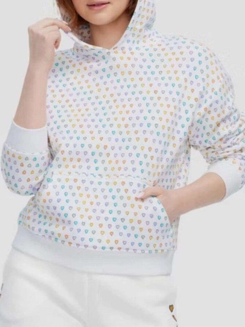 Roller Rabbit White Disco Hearts Sweatshirt XS NWT